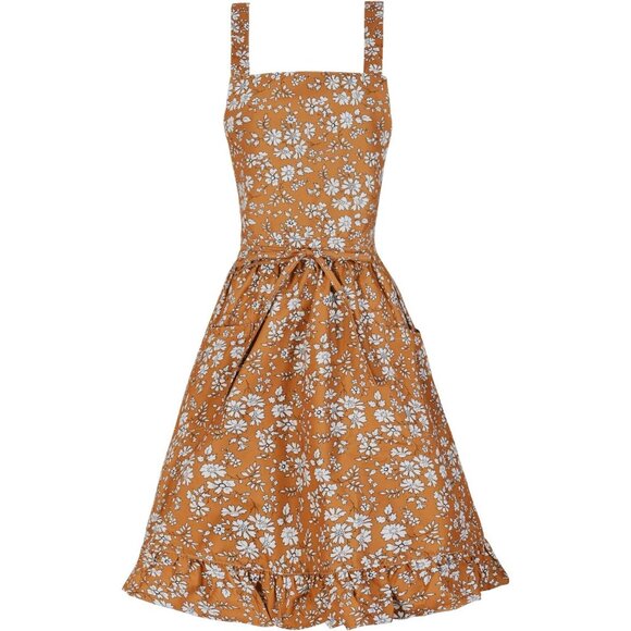 Vintage Pinafore Apron Dress for Women with Pockets Cute Floral Chef Aprons for - Picture 1 of 8